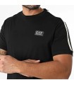CAMISETA EA7 NEGRA TAPE BEIGE LOGO