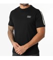 CAMISETA EA7 NEGRA TAPE BEIGE LOGO