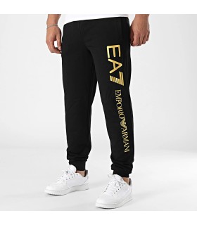 PANTALON EA7 NEGRO LOGO DORADO