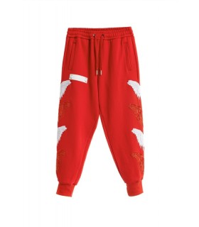 Pantalón rojo 4 alas bordadas MWM
