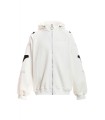 Sudadera MWM blanca con cremallera y alas con lentejuelas
