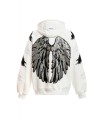 Sudadera MWM blanca con cremallera y alas con lentejuelas