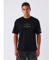 Camiseta Pxp negra con perlas y dibujo espalda