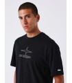 Camiseta Pxp negra con perlas y dibujo espalda