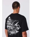 Camiseta Pxp negra con perlas y dibujo espalda