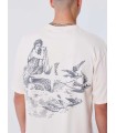 Camiseta Pxp beige con perlas y dibujo espalda