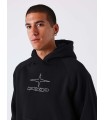 Sudadera Pxp negra con perlas y dibujo espalda