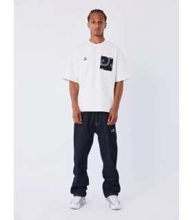 Camiseta Pxp blanca con bolsillo vaquero