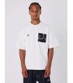 Camiseta Pxp blanca con bolsillo vaquero