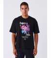 Caniseta PXP negra con flores