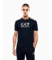 CAMISETA NEGRA EA7 VINILO PECHO Y MANGA