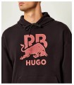 SUDADERA HUGO  GRIS OPACO  CAPUCHA X RB