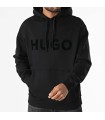 SUDADERA HUGO NEGRO - CAPUCHA Y VINILO