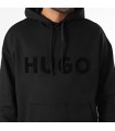 SUDADERA HUGO NEGRO - CAPUCHA Y VINILO