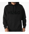 SUDADERA HUGO NEGRO - CAPUCHA Y VINILO