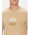 camiseta hugo beige logo pecho