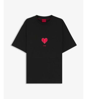 CAMISETA HUGO NEGRA CORAZÓN DE PAPEL