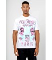 Camiseta Louis Vendome blanca griego rosa