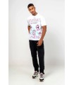 Camiseta Louis Vendome blanca griego rosa