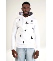 SUDADERA LOUIS VENDOME BLANCA ROSAS BORDADAS Y GOLONDRINAS