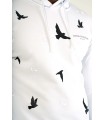 SUDADERA LOUIS VENDOME BLANCA ROSAS BORDADAS Y GOLONDRINAS
