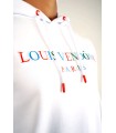 SUDADERA LOUIS VENDOME BLANCA LOGO COLORES