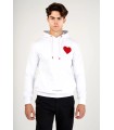 SUDADERA LOUIS VENDOME BLANCA CORAZON ROJO