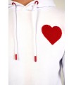 SUDADERA LOUIS VENDOME BLANCA CORAZON ROJO
