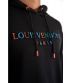 SUDADERA LOUIS VENDOME NEGRA LOGO COLORES