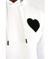 SUDADERA LOUIS VENDOME BLANCA CORAZON NEGRO