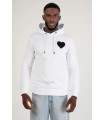 SUDADERA LOUIS VENDOME BLANCA CORAZON NEGRO