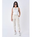 PANTALON PXP BEIGE CARGO LOGO BLANCO DOBLE