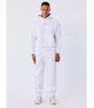 SUDADERA PXP BLANCA DETALLES AZUL CON LOGO AZUL EN ESPALDA