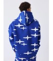 SUDADERA PXP AZUL ESTAMPADO DE ESTRELLAS BLANCO