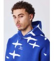 SUDADERA PXP AZUL ESTAMPADO DE ESTRELLAS BLANCO