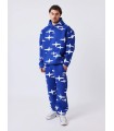 SUDADERA PXP AZUL ESTAMPADO DE ESTRELLAS BLANCO