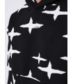SUDADERA PXP NEGRA ESTAMPADO DE ESTRELLAS BLANCO