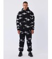SUDADERA PXP NEGRA ESTAMPADO DE ESTRELLAS BLANCO
