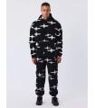 PANTALON PXP NEGRO ESTAMPADO DE ESTRELLAS BLANCO