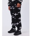 PANTALON PXP NEGRO ESTAMPADO DE ESTRELLAS BLANCO