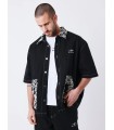 CHAQUETA CORTA NEGRA BOLSILLOS CON FLORES PXP