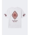 CAMISETA BLANCA FLORES EN MANGAS PXP