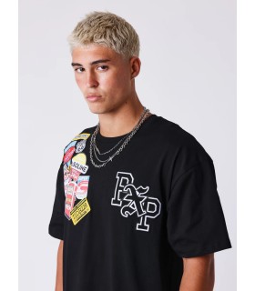 CAMISETA NEGRA ESTAMPADO COLORIDO PXP