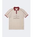 CAMISETA BEIGUE CON CUELLO ROJO PXP
