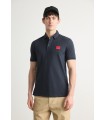 POLO AZUL MARINO LOGO ROJO HUGO