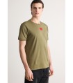 CAMISETA VERDE HUGO LOGO ROJO