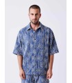 CAMISA PXP AZUL CON FLORES