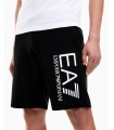 PANTALON CORTO EA7 NEGRO LOGO BLANCO