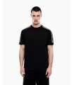 CAMISETA EA7 NEGRA TIRAS VERDES