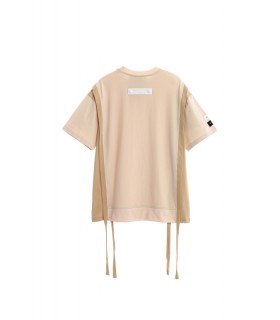 CAMISETA MWM BEIGE TIRAS COLGANDO